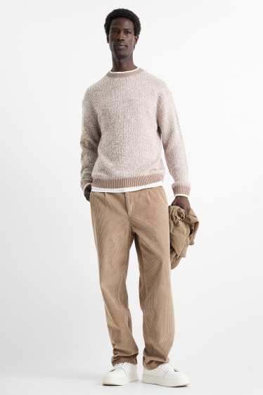 Men - Corduroy chinos - slim fit - taupe