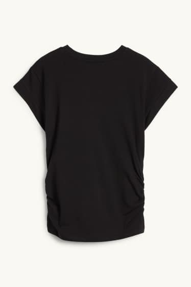 Dames - T-shirt - slim fit - zwart