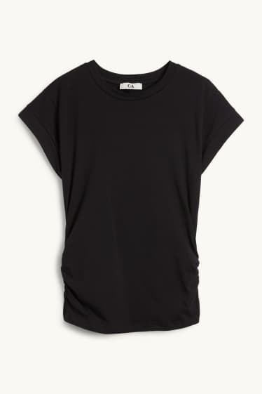 Dames - T-shirt - slim fit - zwart