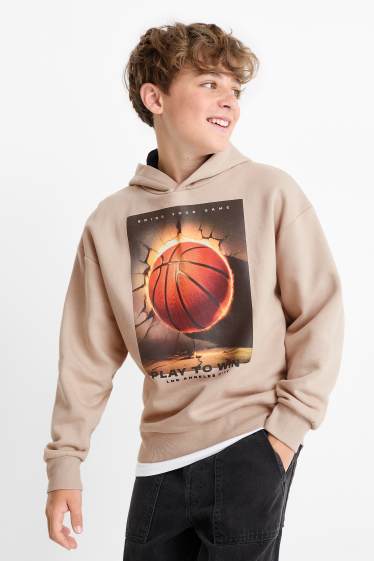 Enfants garçons - Basketball - sweat à capuche - marron clair