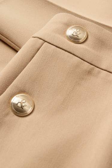 Dames - Pantalon - high waist - tapered fit - beige