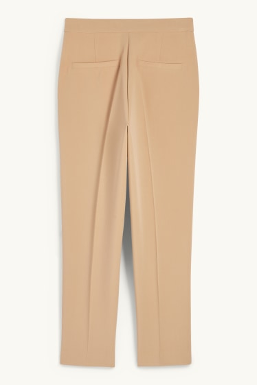 Dames - Pantalon - high waist - tapered fit - beige