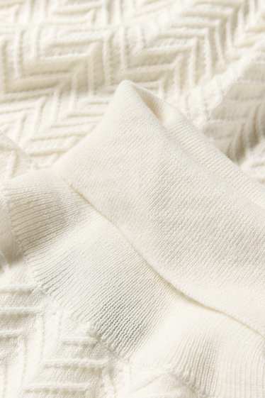 Herren - Rollkragenpullover - strukturiert - cremeweiss