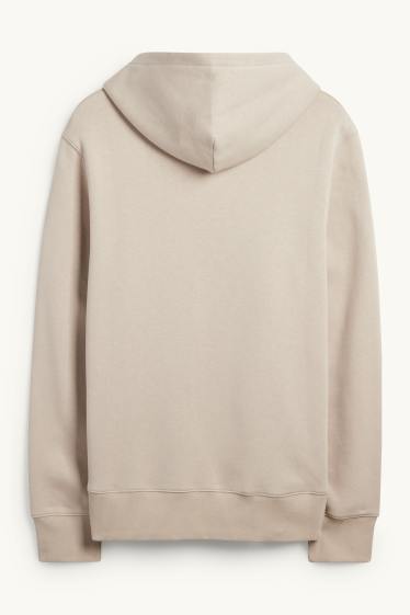 Hommes - Sweat à capuche - beige