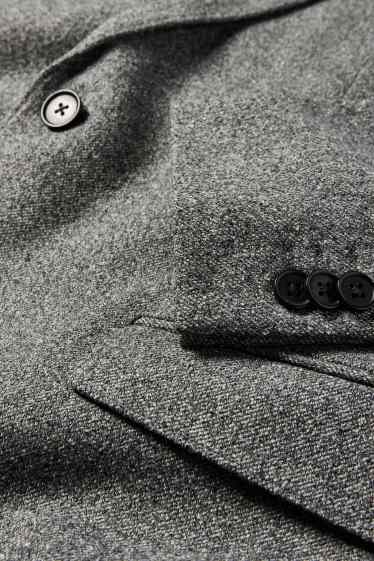 Pánské - Oblekové sako - regular fit - stretch - strukturované - šedá-žíhaná