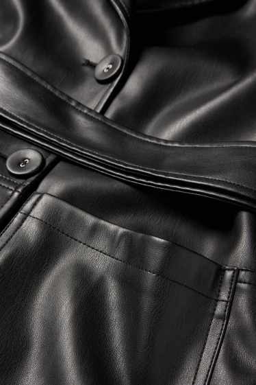 Femmes - Manteau - matière synthétique - noir