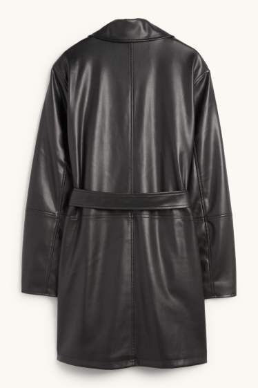 Femmes - Manteau - matière synthétique - noir