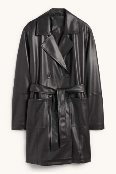 Femmes - Manteau - matière synthétique - noir