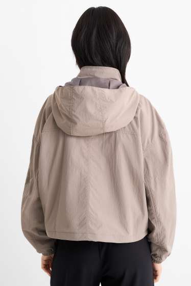 Mujer - Chaqueta con capucha - hidrófuga - gris