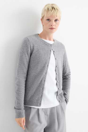 Women - Cashmere cardigan - gray