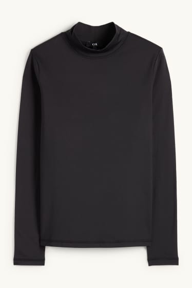 Damen - Thermo-Langarmshirt - Regular Fit - schwarz