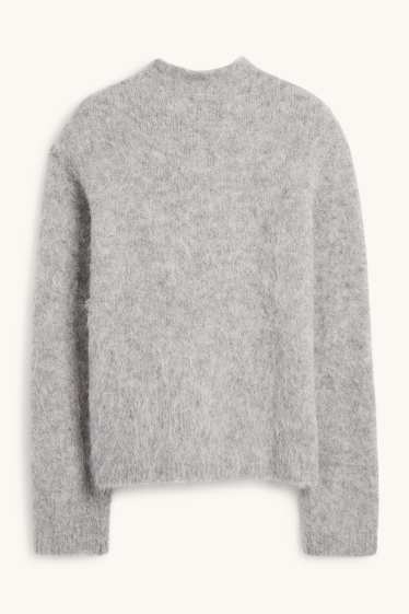 Femei - Pulover - amestec de lână alpaca - gri
