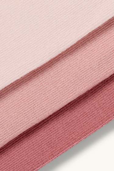 Enfants filles - Lot de 3 paires - collants - rose foncé