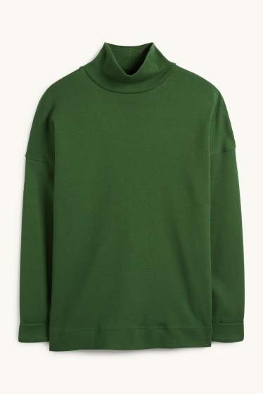 Dona - Jersei de coll alt - verd fosc