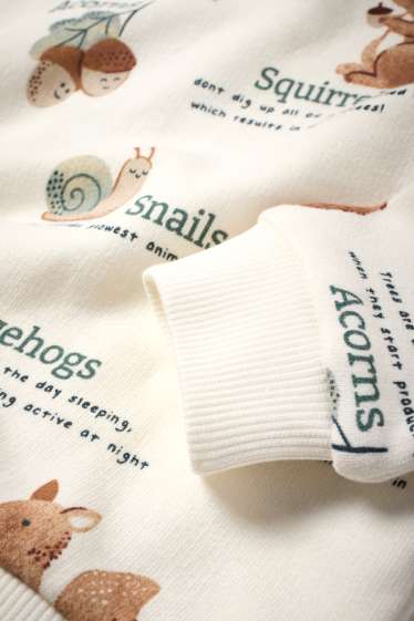 Bébés garçons - Animaux de la forêt - sweat bébé - blanc crème
