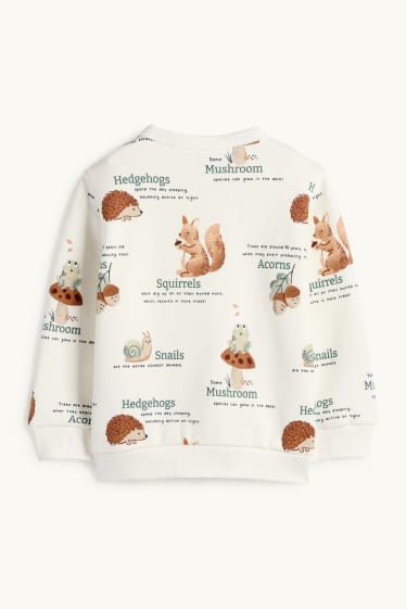 Bébés garçons - Animaux de la forêt - sweat bébé - blanc crème