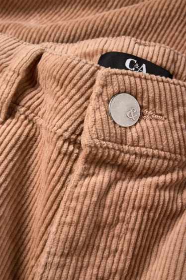 Dona - Pantalons de pana - high waist - straight fit - LYCRA® - marró clar