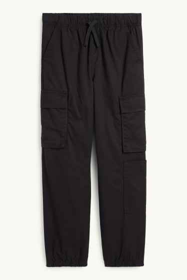 Children Boys - Thermal cargo trousers - black