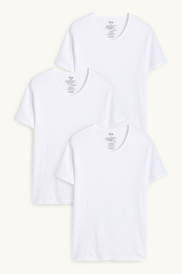 Heren - Set van 3 - onderhemd - wit