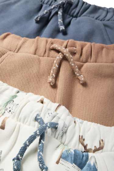 Bébés garçons - Lot de 3 - animaux de la forêt - pantalon de jogging bébé - bleu