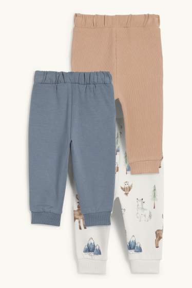 Bébés garçons - Lot de 3 - animaux de la forêt - pantalon de jogging bébé - bleu