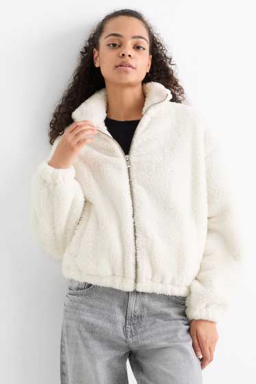 Femmes - Veste en peluche - blanc