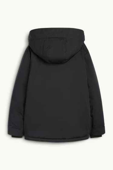 Damen - Jacke mit Kapuze - gefüttert - wasserabweisend - schwarz