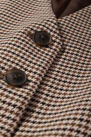 Femei - Vestă office - regular fit - în carouri - maro