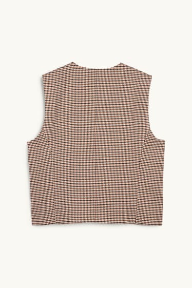 Femei - Vestă office - regular fit - în carouri - maro