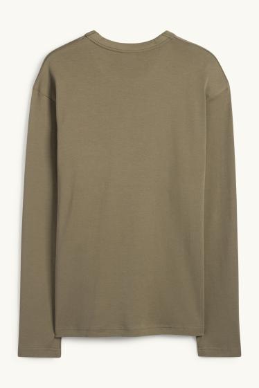 Heren - Longsleeve - kaki