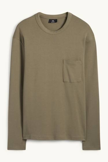 Heren - Longsleeve - kaki