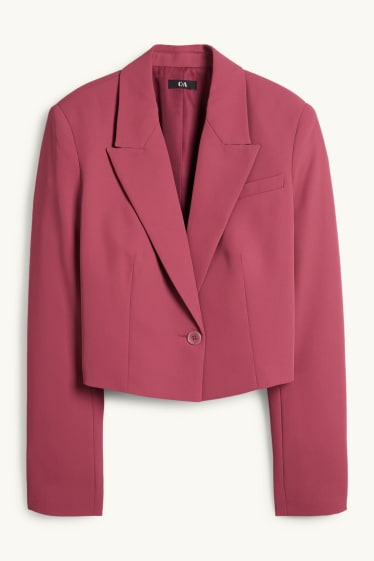 Dames - Korte blazer - regular fit - fuchsiarood