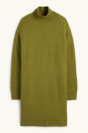 Women - Knitted dress - green