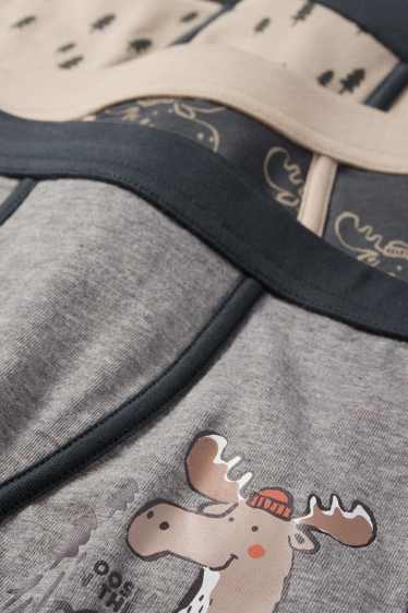 Enfants garçons - Lot de 3 - élan - caleçons - gris foncé
