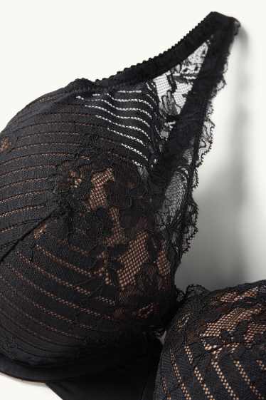 Femmes - Soutien-gorge avec armatures - PLUNGE - ampliforme - noir