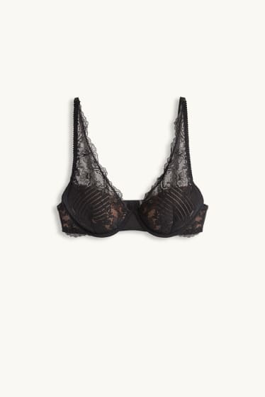 Femmes - Soutien-gorge avec armatures - PLUNGE - ampliforme - noir