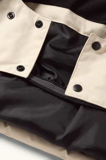 Nena - Jaqueta d’esquí amb caputxa - repel·lent a l’aigua - negre/beix