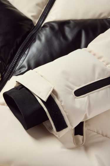 Nena - Jaqueta d’esquí amb caputxa - repel·lent a l’aigua - negre/beix