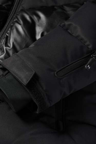 Enfants filles - Veste de ski à capuche - finition déperlante - noir