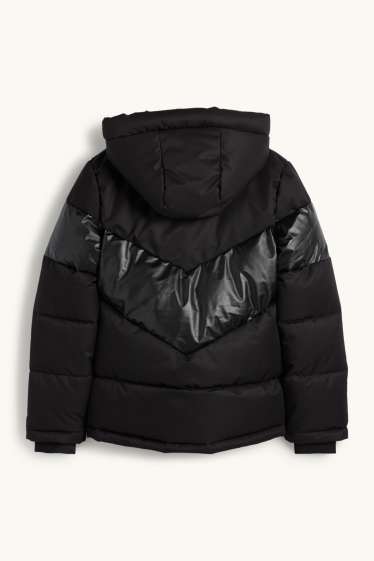 Enfants filles - Veste de ski à capuche - finition déperlante - noir