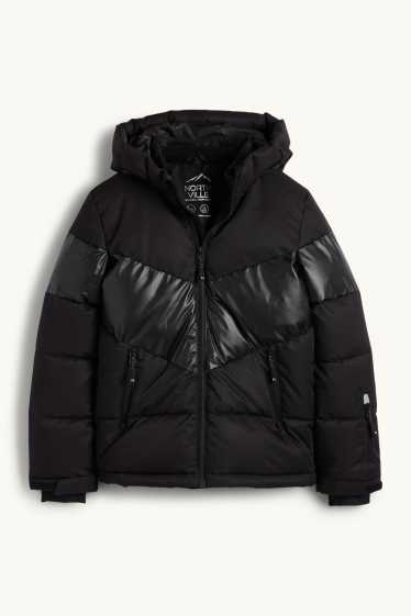 Enfants filles - Veste de ski à capuche - finition déperlante - noir