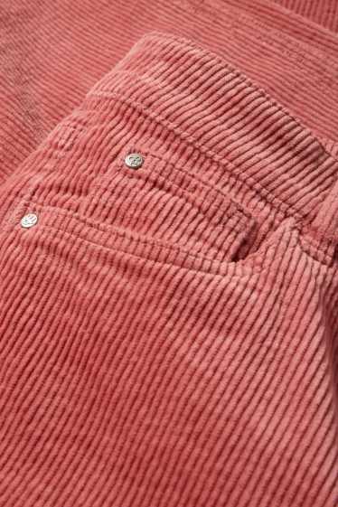 Women - Corduroy trousers - high waist - straight fit - LYCRA® - dark orange