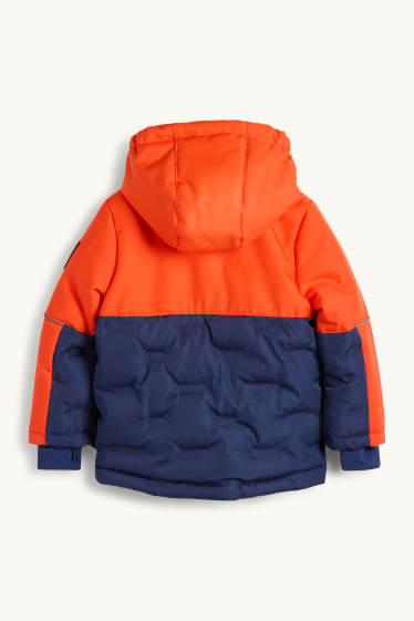 Children Boys - Ski jacket with hood - waterproof - orange