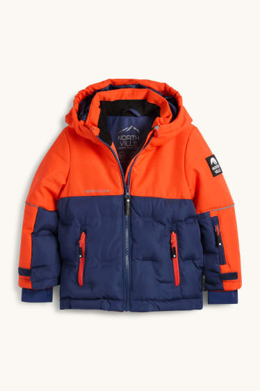 Children Boys - Ski jacket with hood - waterproof - orange