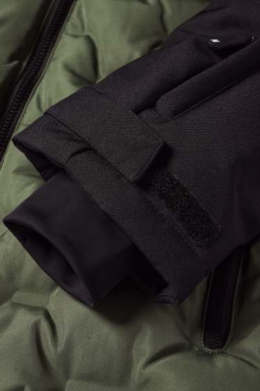 Children Boys - Ski jacket with hood - water-repellent - dark green