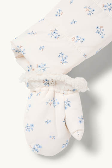 Baby Girls - Floral - baby snowsuit with hood - cremewhite