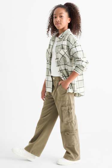 Kinder Mädchen - Cargohose - khaki