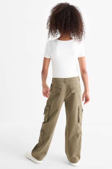 Kinder Mädchen - Cargohose - khaki