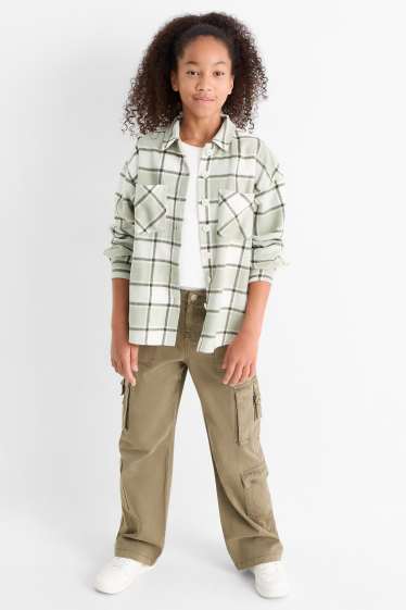 Kinder Mädchen - Cargohose - khaki