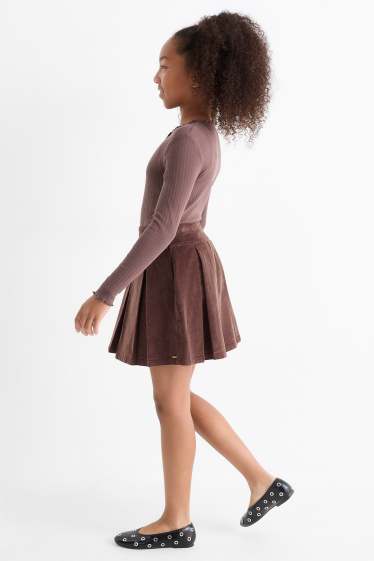 Kinder Mädchen - Cordrock - dunkelbraun